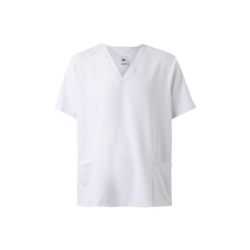 blanco VL FLORA. Túnica de manga corta (140 g/m²) fabricada con microfibra 100 %