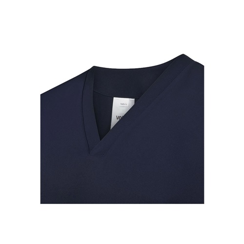 azul marino VL FLORA. Túnica de manga corta (140 g/m²) fabricada con microfibra 100 %