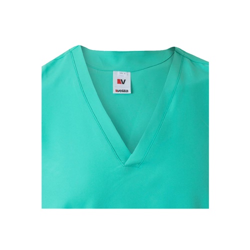 verde menta VL FLORA. Túnica de manga corta (140 g/m²) fabricada con microfibra 100 %