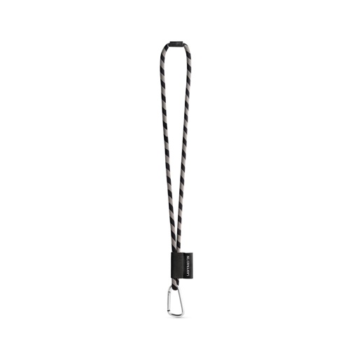 negro 75089. SET Lanyard TUBE Long (Ø 7 mm) con mosquetón en forma de D de 55 mm y cierre de seguridad de Ø 7 mm