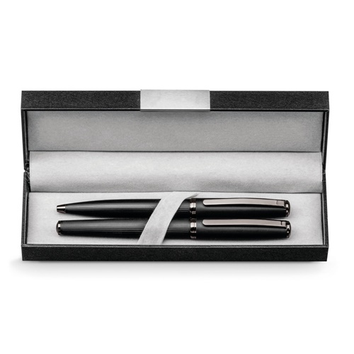 IMPERIO. Juego de roller y bolígrafo de metal con mecanismo de giro