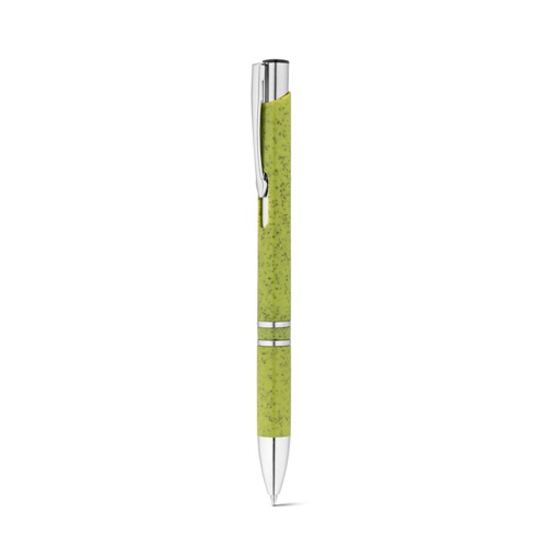 verde claro BETA WHEAT. Bolígrafo de fibra de paja y ABS con clip