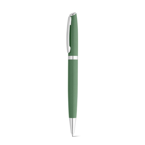 green RE-LANDO-SET. Set de roller y bolígrafo con cuerpo de aluminio reciclado (100% rAL)