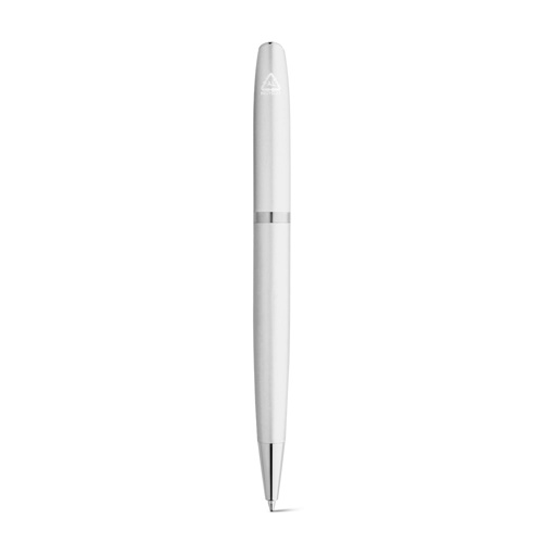 cromado satinado RE-LANDO-SET. Set de roller y bolígrafo con cuerpo de aluminio reciclado (100% rAL)