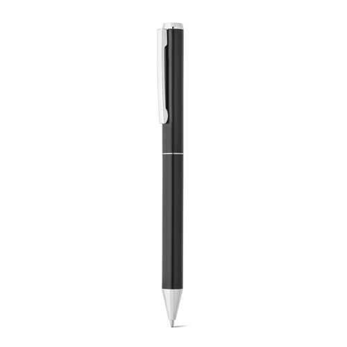 black LEAH. Set de roller y bolígrafo en aluminio (94% rAL) con clip