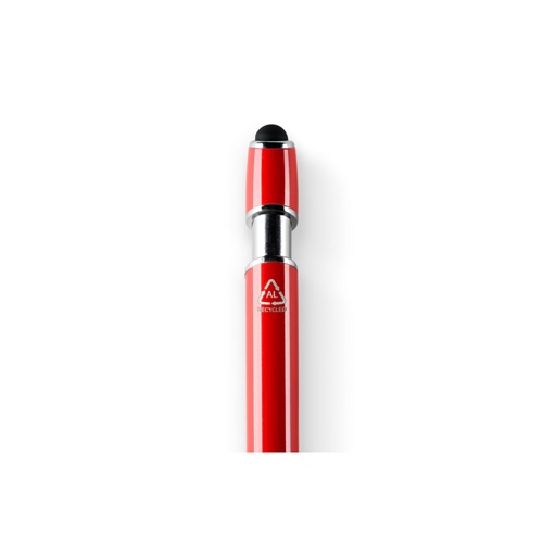 red NEIL. Bolígrafo con cuerpo de aluminio reciclado (100% rAL) y puntero táctil