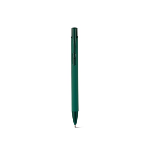 verde oscuro CLINT. Bolígrafo de aluminio reciclado (100% rAL) con acabado de goma