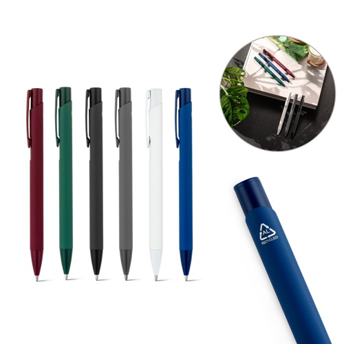 CLINT. BOLÍGRAFO DE ALUMINIO RECICLADO (100% RAL) CON ACABADO DE GOMA