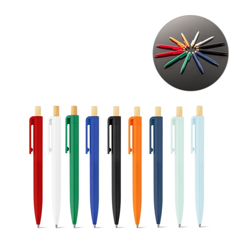 ZARA. BOLÍGRAFO DE ABS RECICLADO (100% RABS) CON BOTÓN DE BAMBÚ