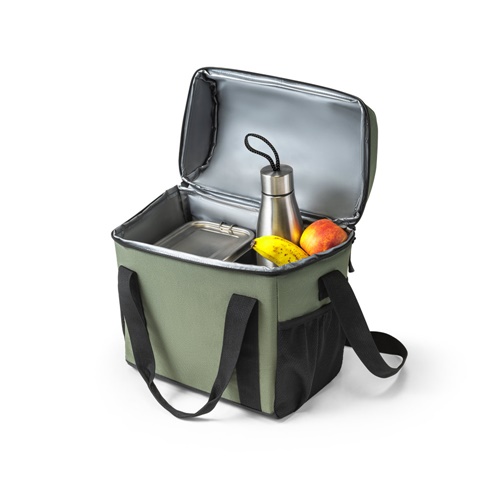 verde oscuro ROMA M. Bolsa térmica acolchada en poliéster reciclado 600D ripstop 11 L