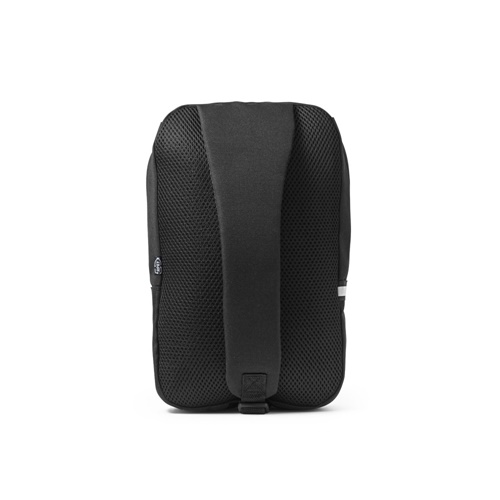 black DELFOS. Mochila de una sola correa de 300D poliéster reciclado y 600D poliéster reciclado, con forro de poliéster reciclado 210D