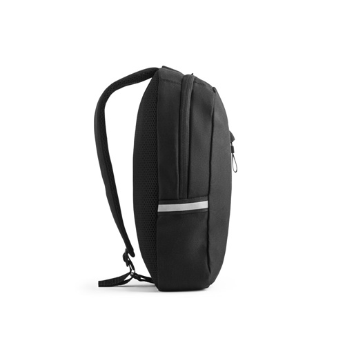 black DELFOS. Mochila de una sola correa de 300D poliéster reciclado y 600D poliéster reciclado, con forro de poliéster reciclado 210D