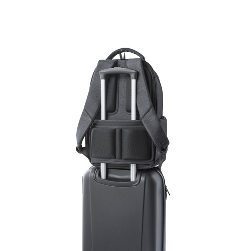 gris oscuro RE-BOSTON. Mochila impermeable para portátil de nailon reciclado 2Tone con compartimento de poliéster reciclado 210D