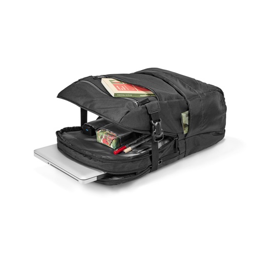 black ZIPPERS BPACK. Mochila para portátil de 15.6\'\' en jacquard 840D y 300D