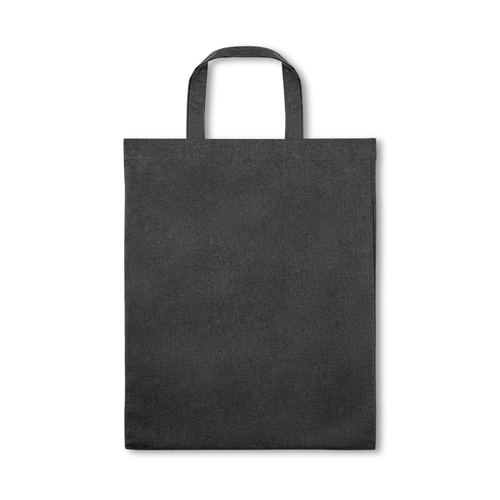 black SIENA. Bolsa plegable de algodón (50%), algodón reciclado (30%) y poliéster (20% rPET) (140 g/m²)