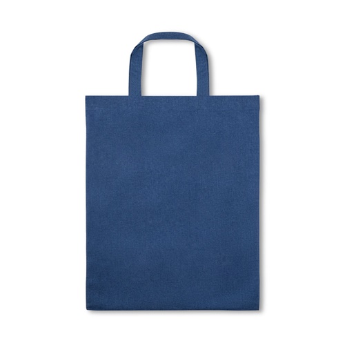 blue SIENA. Bolsa plegable de algodón (50%), algodón reciclado (30%) y poliéster (20% rPET) (140 g/m²)
