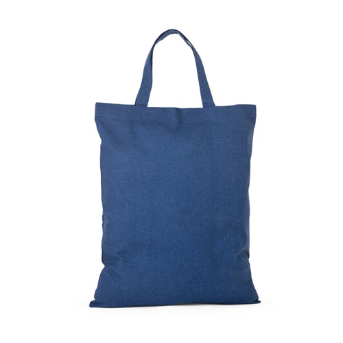 blue SIENA. Bolsa plegable de algodón (50%), algodón reciclado (30%) y poliéster (20% rPET) (140 g/m²)