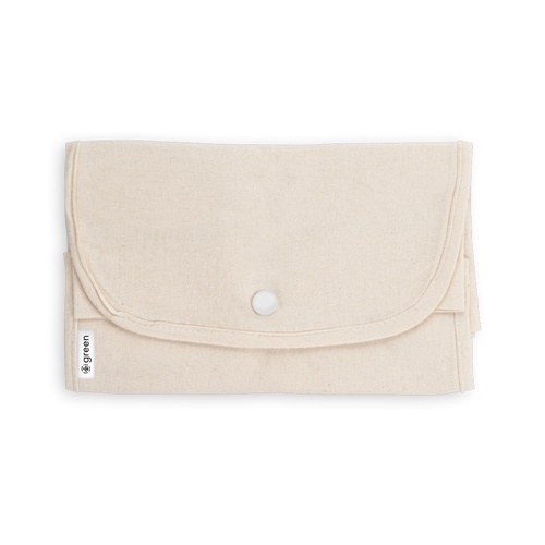 natural claro BEIRUT. Bolsa plegable de algodón (50%), algodón reciclado (30%) y poliéster (20% rPET) (140 g/m²)