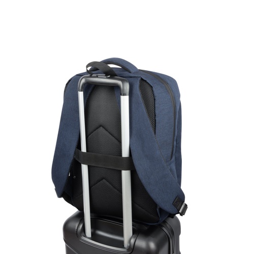 azul marino COVENTRY. Mochila para portátil totalmente acolchada en poliéster reciclado de alta densidad 300D y forro de poliéster reciclado 210D 15.6’