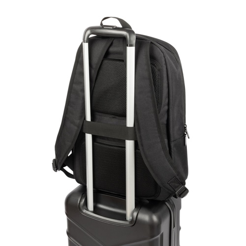 black DRAMMEN. Mochila para portátil en poliéster reciclado de alta densidad 600D