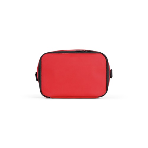 red CANCUN. Bolsa térmica de poliéster reciclado 600D con correa de cincha ajustable