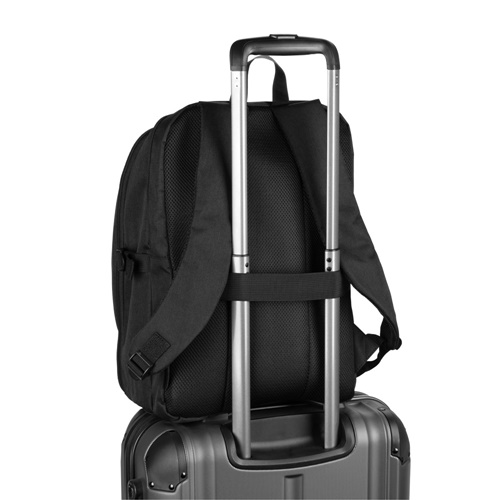 UDINE. Mochila con un compartimento de apertura completa en poliéster reciclado 300D de alta densidad de 16