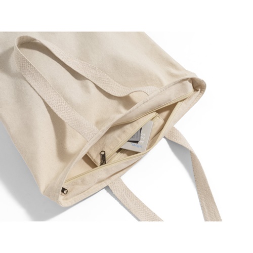 natural claro HACKNEY. Bolsa de algodón 100% con cremallera (280 g/m²)