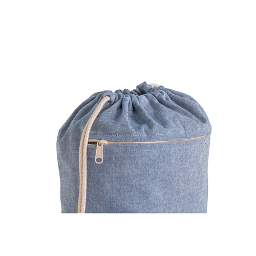 blue CHANCERY. Bolsa de cordón de algodón reciclado (70%), poliéster (30% rPET) (140 g/m²)