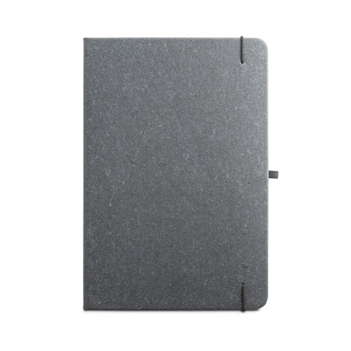 black MATISSE. Bloc de notas tamaño A5 con tapa rígida de piel (70% reciclada) de 70% piel reciclada