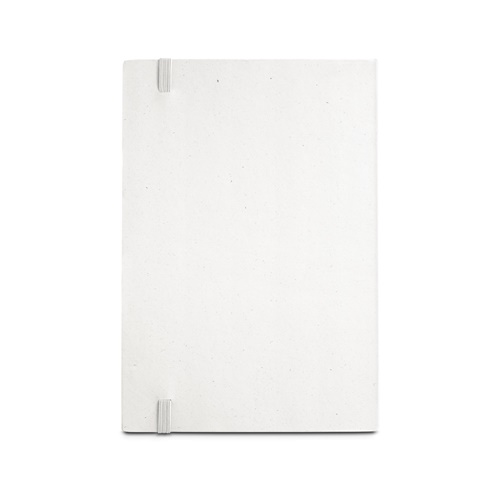 white MILKY. Bloc de notas A5 hecho con cartones de leche reciclados con páginas a rayas