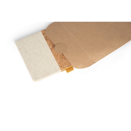 natural claro KLEE. Cuaderno A5 de corcho y lino con hojas rayadas