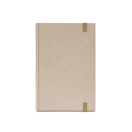 natural DICKINSON. Libreta A5 de tapa dura fabricada en papel de caña de azúcar (80% caña de azúcar), con hojas rayadas