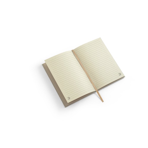 natural DICKINSON. Libreta A5 de tapa dura fabricada en papel de caña de azúcar (80% caña de azúcar), con hojas rayadas