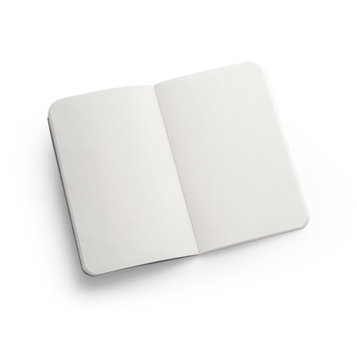 blue COFFEEPAD SOFT. Bloc de notas A6 con tapa flexible fabricado con residuos de cascarilla de café (65%)