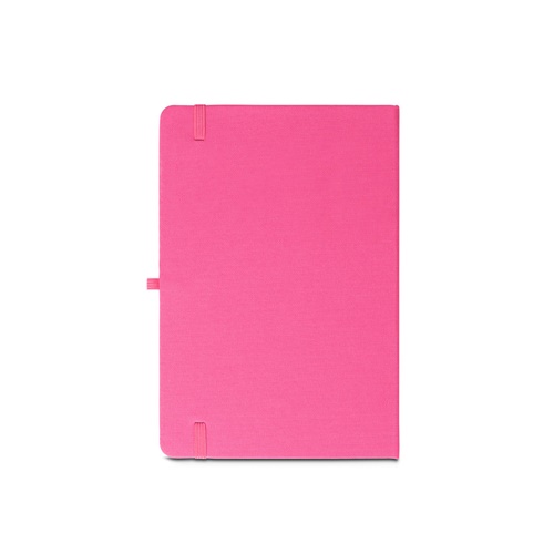 pink ANNE. Cuaderno A5 en poliéster reciclado (100% rPET) con páginas a rayas