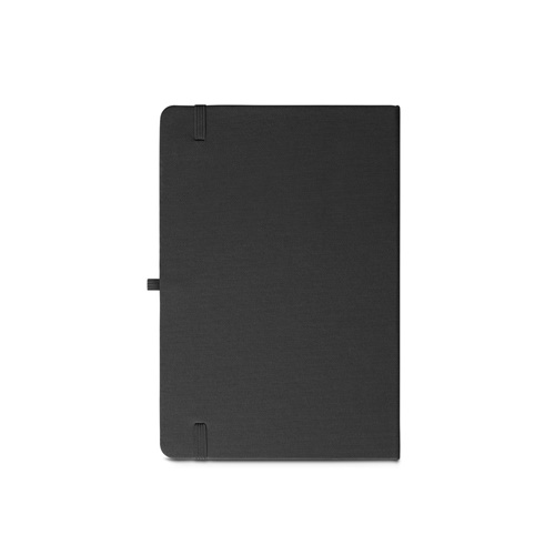 black ANNE. Cuaderno A5 en poliéster reciclado (100% rPET) con páginas a rayas