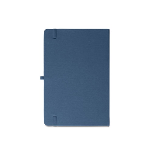 blue ANNE. Cuaderno A5 en poliéster reciclado (100% rPET) con páginas a rayas