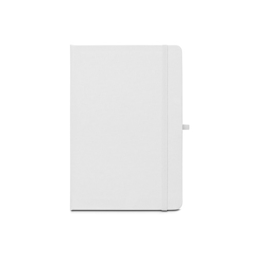 blanco ANNE. Cuaderno A5 en poliéster reciclado (100% rPET) con páginas a rayas
