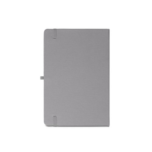 gray ANNE. Cuaderno A5 en poliéster reciclado (100% rPET) con páginas a rayas
