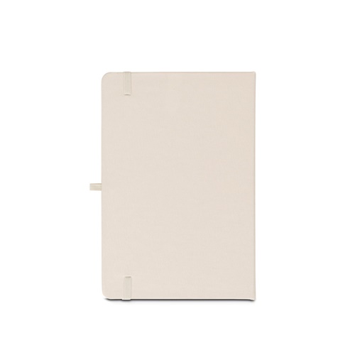 blanco pastel ANNE. Cuaderno A5 en poliéster reciclado (100% rPET) con páginas a rayas