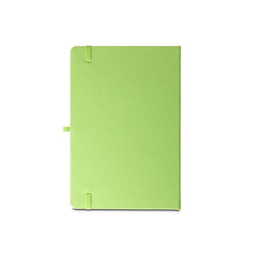 verde claro ANNE. Cuaderno A5 en poliéster reciclado (100% rPET) con páginas a rayas