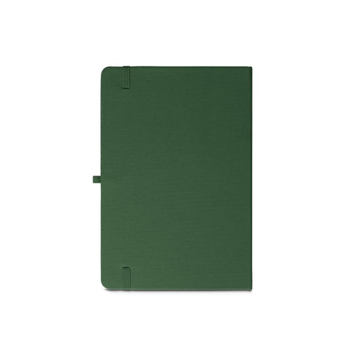 verde oscuro ANNE. Cuaderno A5 en poliéster reciclado (100% rPET) con páginas a rayas
