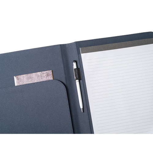 blue EMERGE FOLDER II. Carpeta tamaño A4 en poliéster reciclado (100% rPET) 300D con cierre elástico