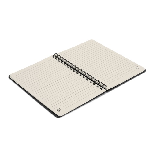 gris oscuro MISHIMA. Cuaderno A5 con tapa semidura de fieltro reciclado (100% rPET) con anillas y páginas rayadas
