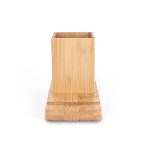 natural ERWIN. Juego de escritorio con soporte para móvil y vaso