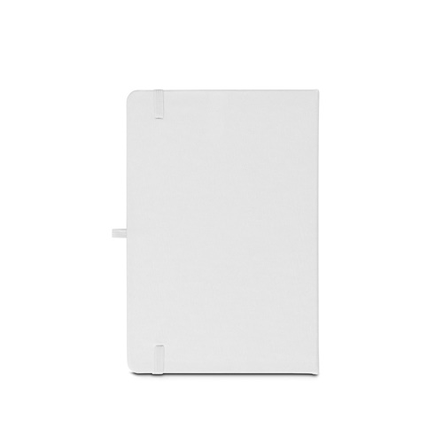 white ANNE SUB. Libreta A5 de poliéster reciclado (100% rPET) 300D con tapa dura y páginas rayadas