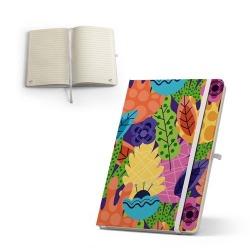 ANNE SUB. LIBRETA A5 DE POLIÉSTER RECICLADO (100% RPET) 300D, IDEAL PARA PERSONALIZAR POR SUBLIMACIÓN