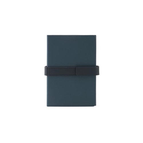 SANDERSON. Bloc de notas A5 de PU (50% reciclado) con dos bloques: páginas rayadas y páginas lisas