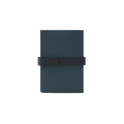 blue SANDERSON. Bloc de notas A5 de PU (50% reciclado) con dos bloques: páginas rayadas y páginas lisas