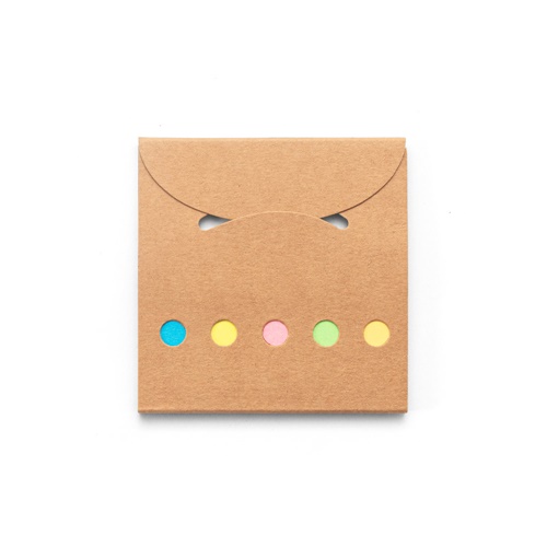 AINSLEY. Set de oficina 2 en 1, fabricado con papel 100% reciclado, con 6 blocs de notas adhesivas